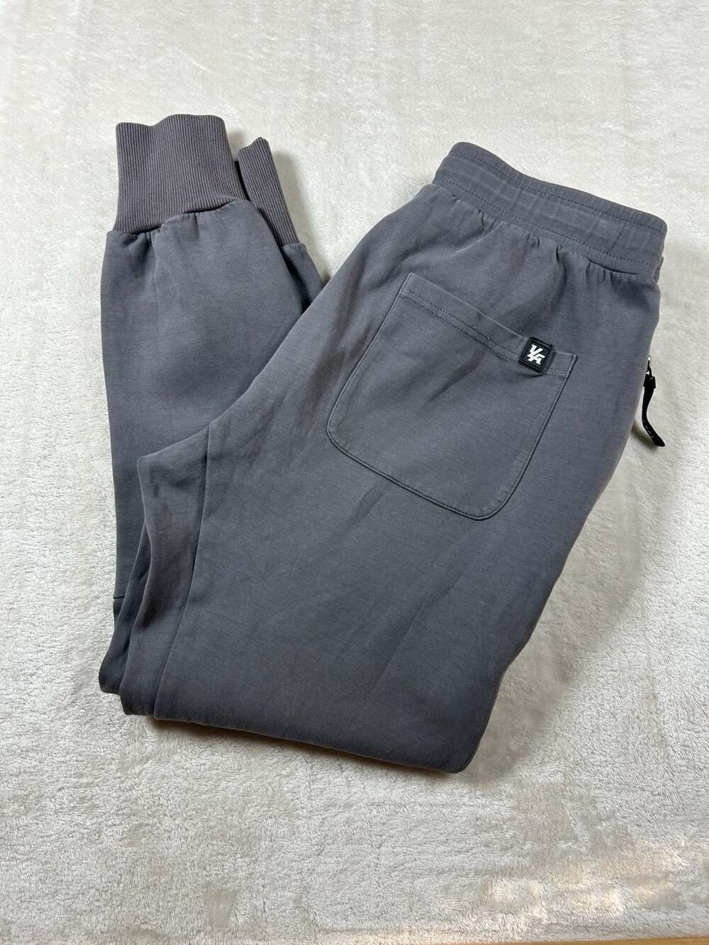 YOUNGLA Mens Small Charcoal Grey Heavyweight Fleece Joggers Sweatpants